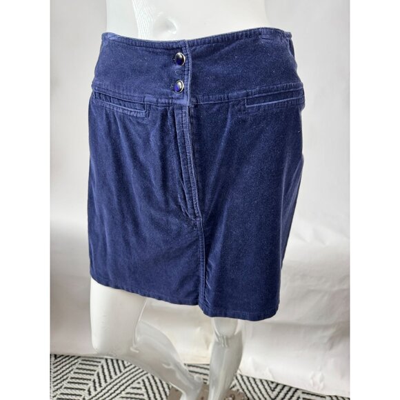 Express EXP Jeans Vintage Womens Cotton Velvet Skirt Navy Size 5/6 - Picture 14 of 15
